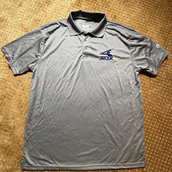 Chicago White Sox XL MLB Baseball Mens Gray Polo Golf Shirt Vintage Logo Classic - Picture 1 of 8